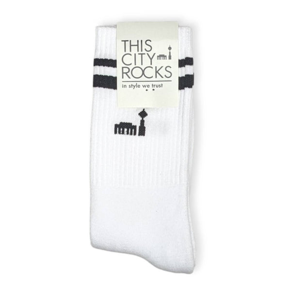 Berlin Sportsocken THIS CITY ROCKS - weiß/schwarz