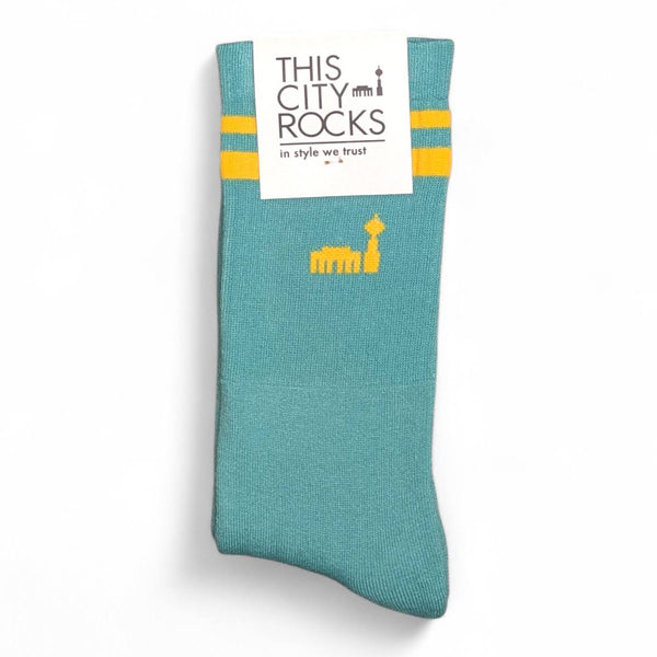 Berlin Sportsocken THIS CITY ROCKS - mint/gelb
