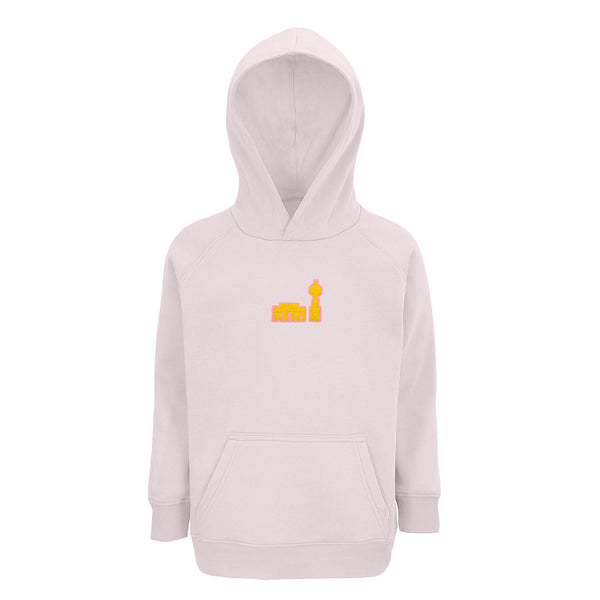 Berlin Hoodie mit Chenille Patch Fernsehturm Brandenburger Tor - rosa