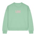 Sweatshirt Love Berlin mit Samtdruck jade/rosa