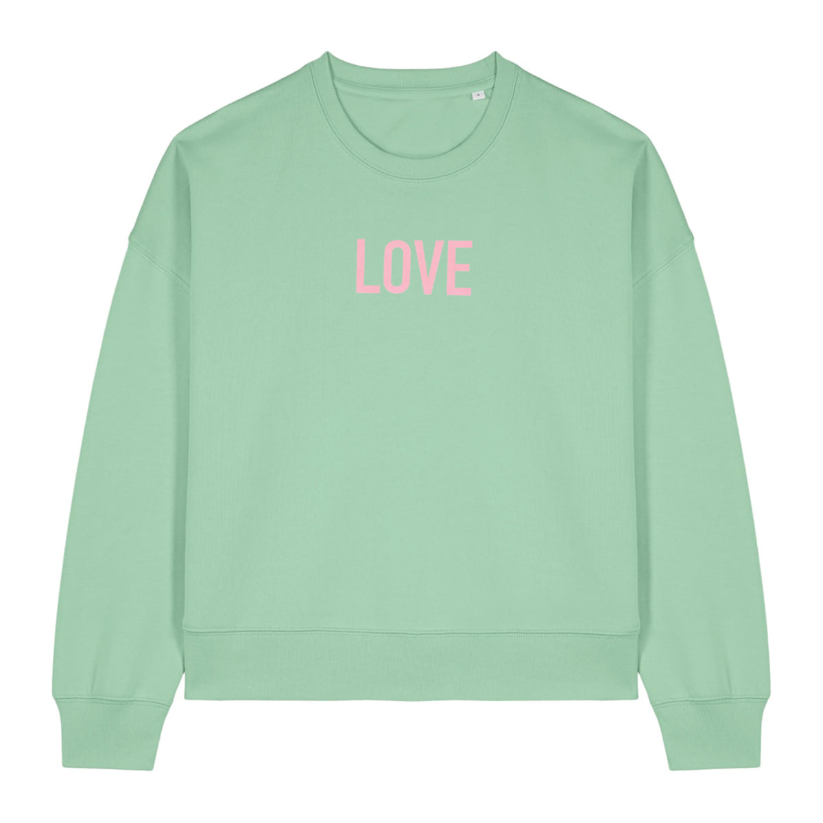 Sweatshirt Love Berlin mit Samtdruck jade/rosa