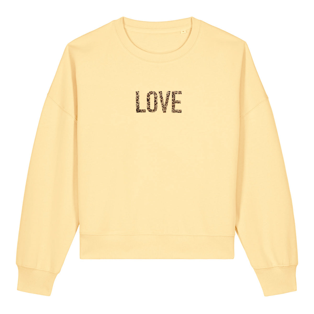 Sweatshirt Love Berlin gelb mit Leoprint