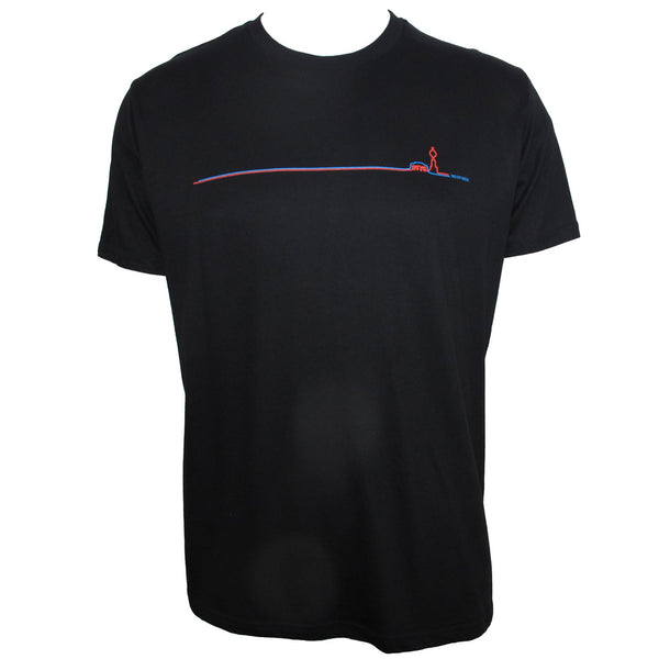 Berlin Design T-Shirt Fernsehturm / Brandenburger Tor - Linie - schwarz