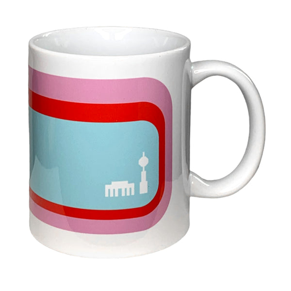 Berlin Tasse Retro Design - rosa/blau