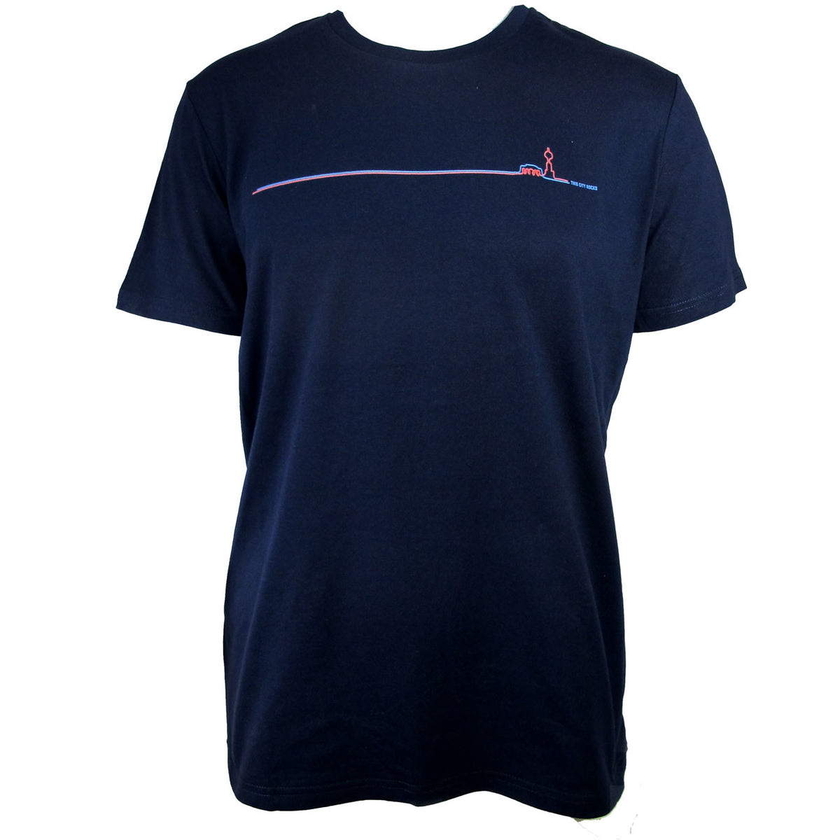 Berlin Design T-Shirt Fernsehturm /Brandenburger Tor blau