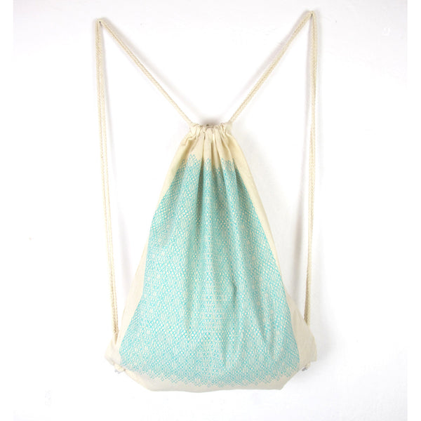 Rucksack/Gymbag Fernsehturm Fein - weiß/mint