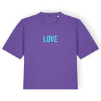 Boxy T-Shirt Love BRLN purple/blau