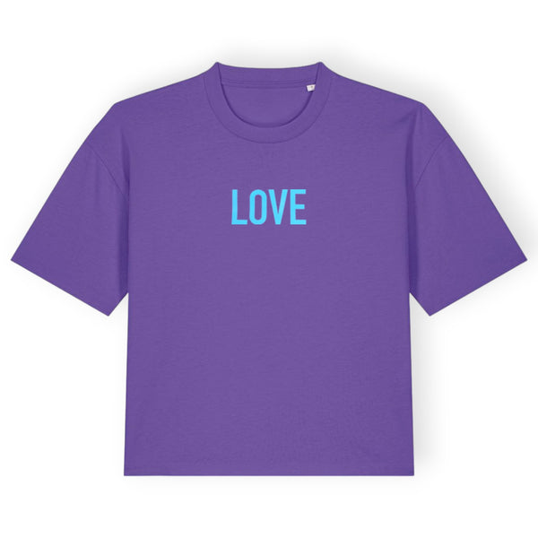 Boxy T-Shirt Love BRLN - purple/blau