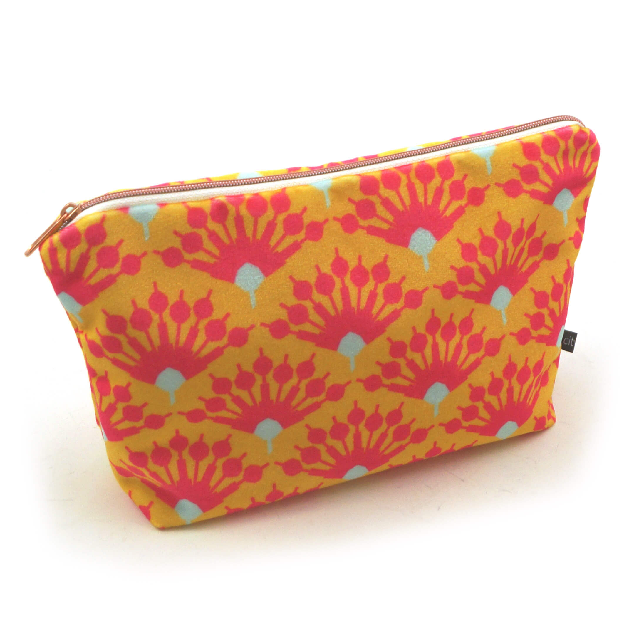 Berlin Design Kosmetiktasche samt gelb/pink