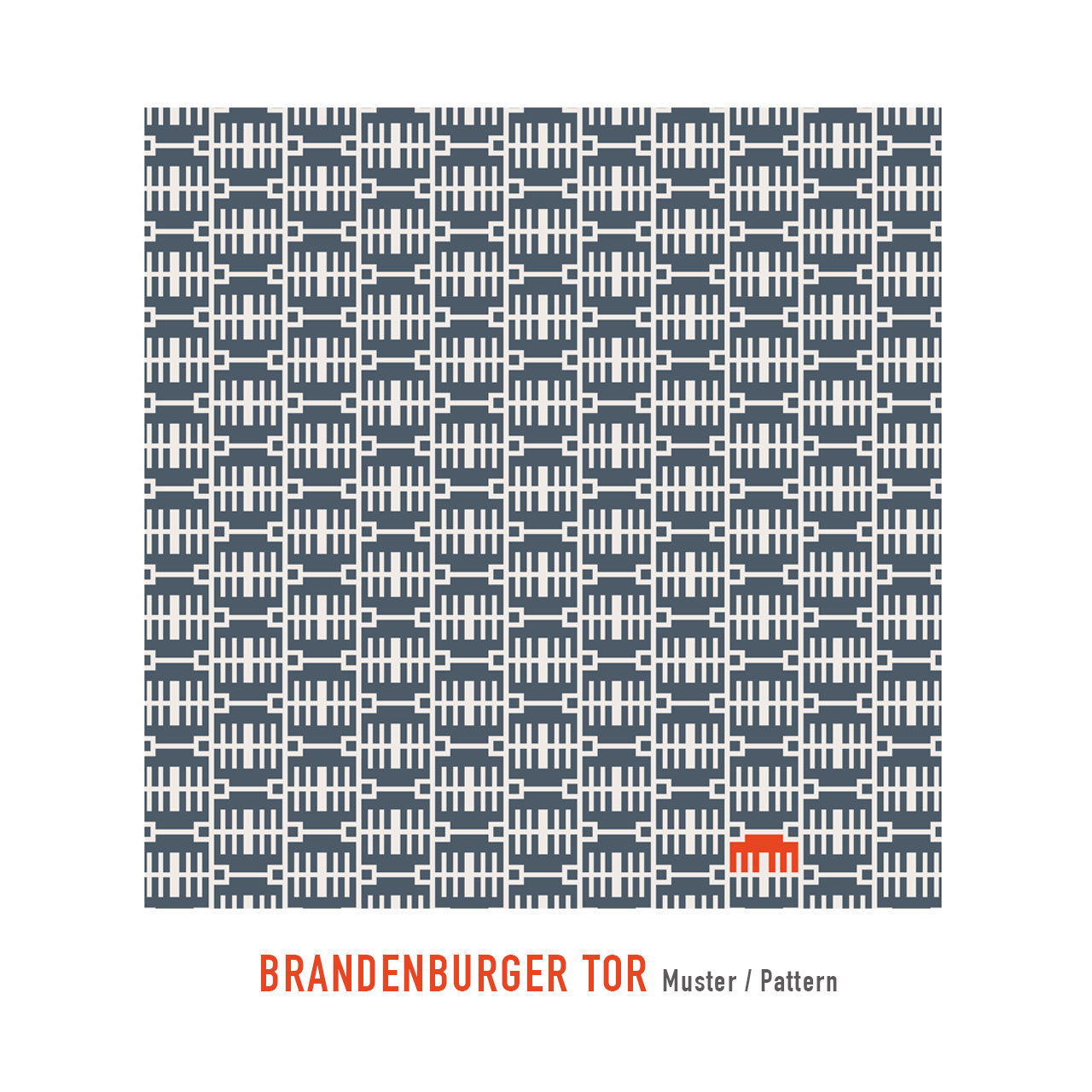 Berlin Design Kissenbezug Brandenburger Tor mint/braun (Strick)
