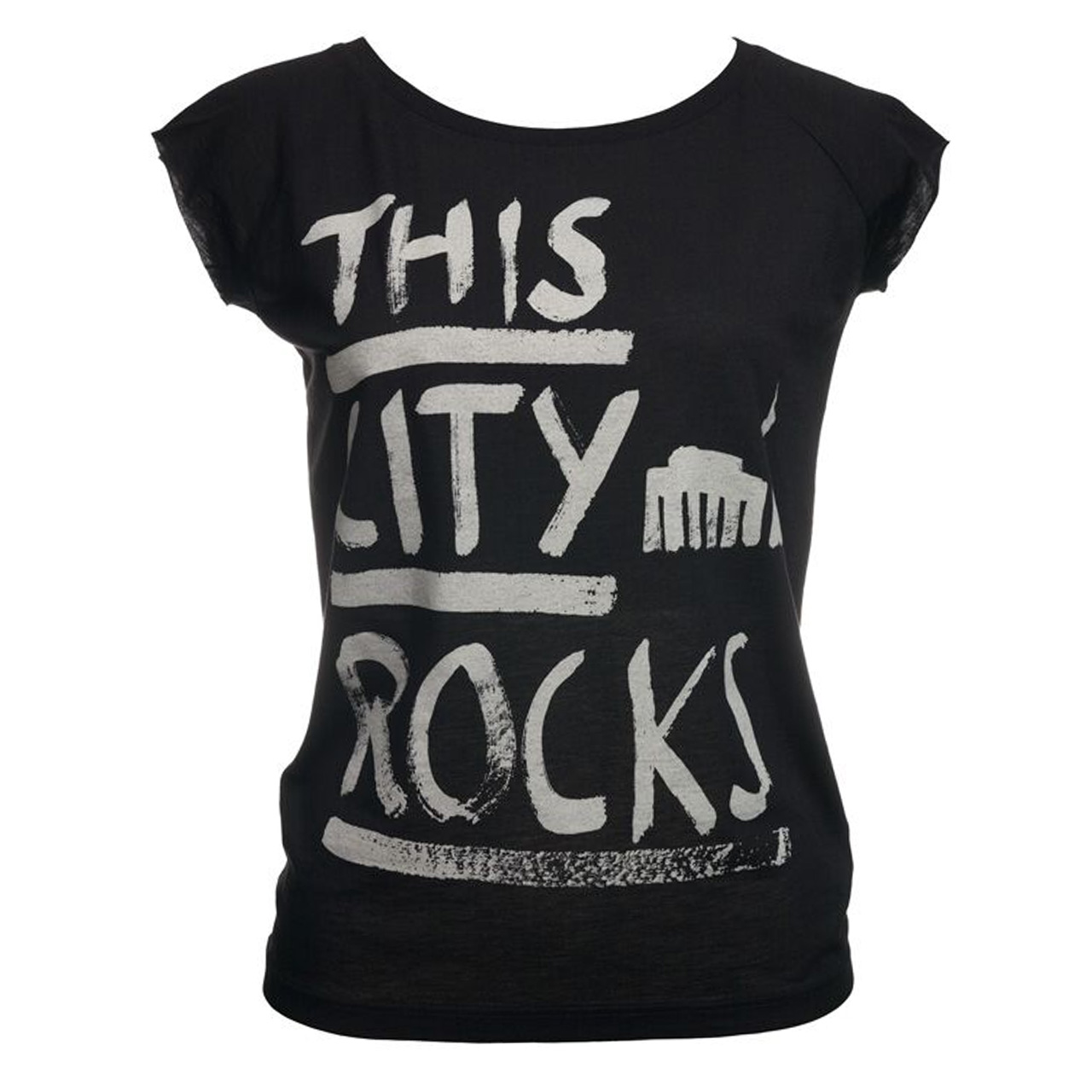 Berlin Design T-Shirt Schrift girls schwarz/weiß