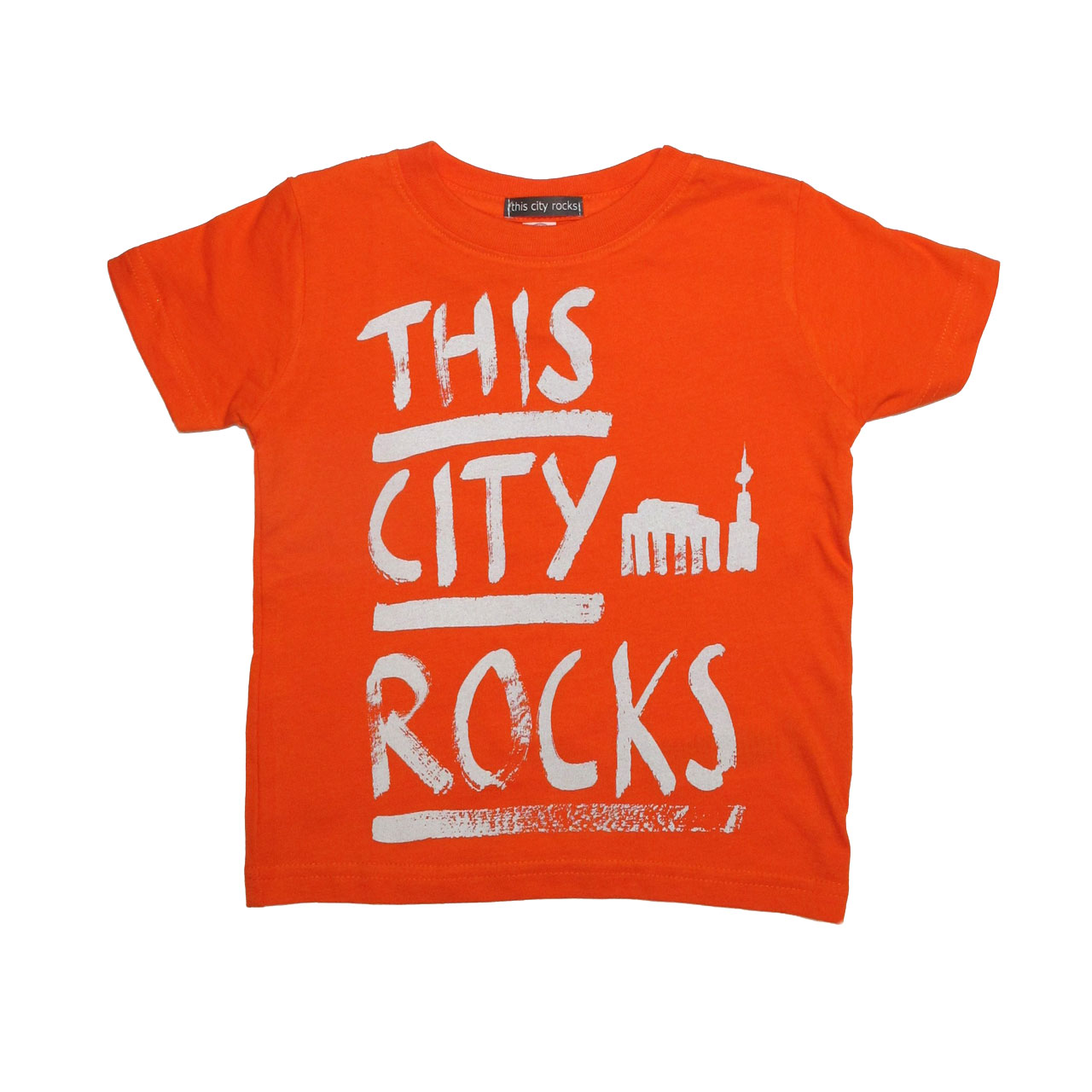 Berlin T-Shirt THIS CITY ROCKS orange/creme