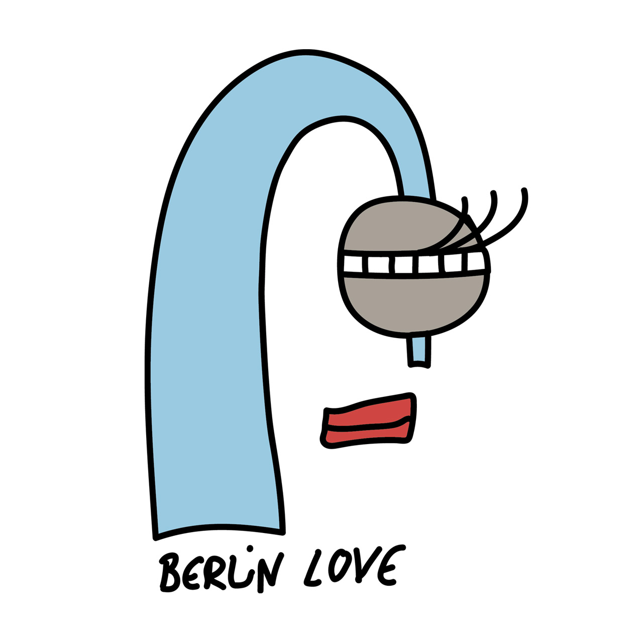 Berlin Design T-Shirt Face Lips