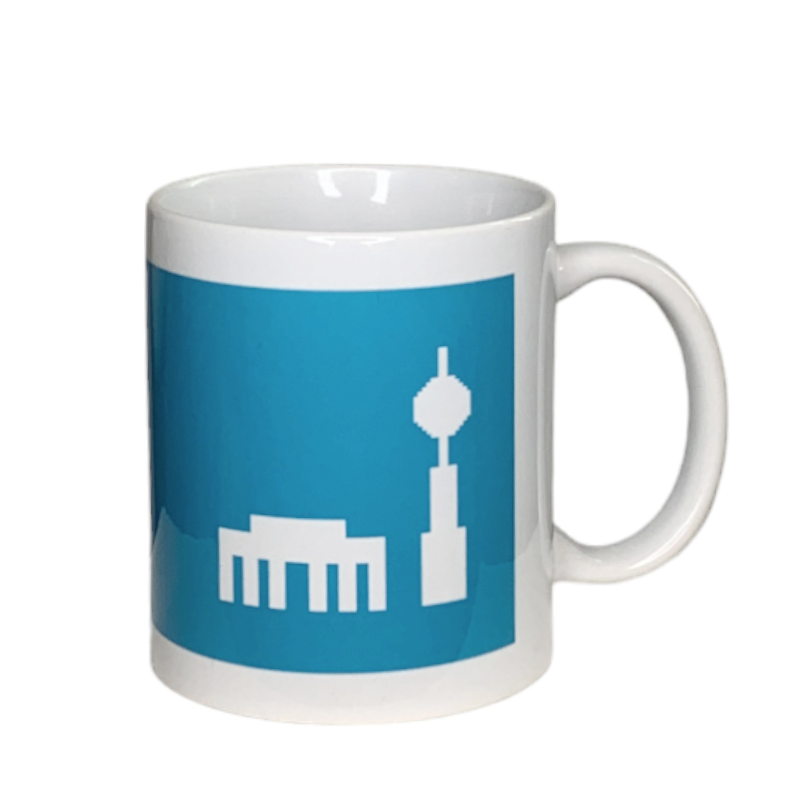 Berlin Tasse Fernsehturm/Brandenburger Tor blau