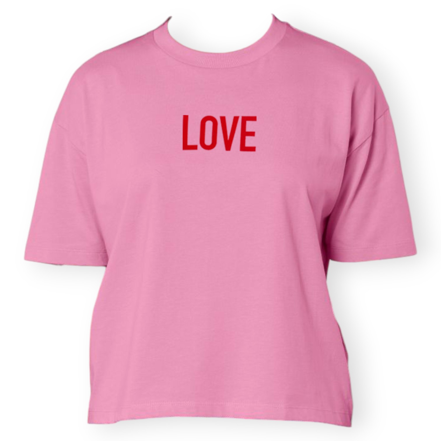 Boxy T-Shirt Love BRLN pink/rot