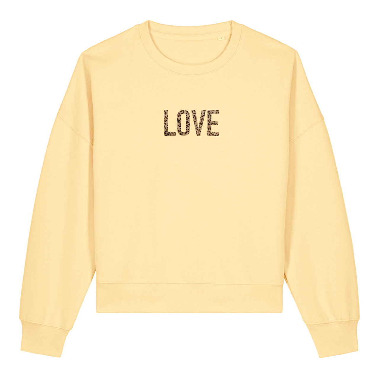 Sweatschirt Love Berlin gelb mit Leoprint