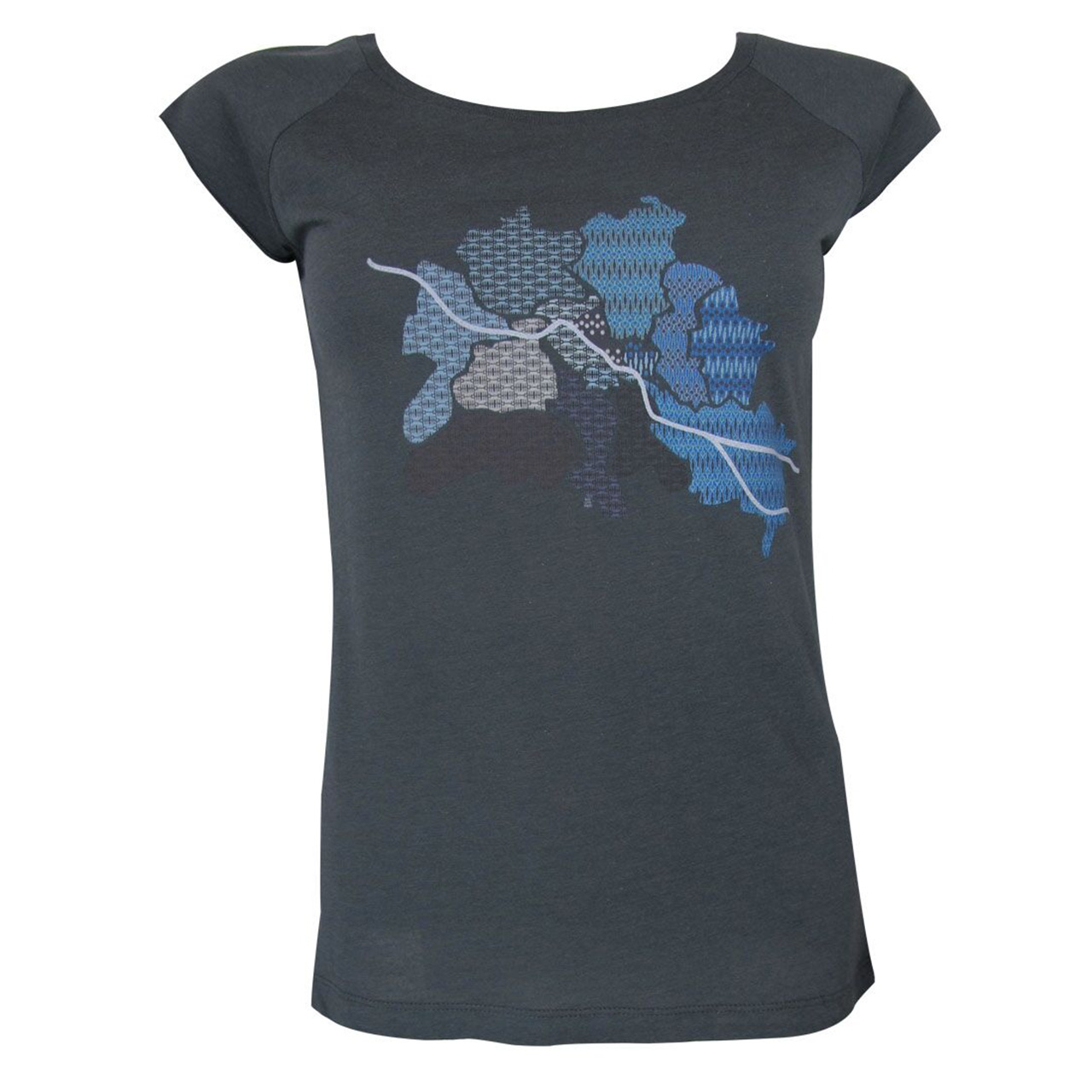 Berlin Design T-Shirt Karte girls grau/blau