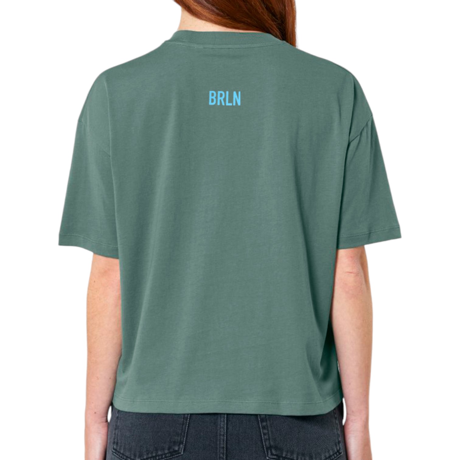 Boxy T-Shirt Love BRLN grün/blau