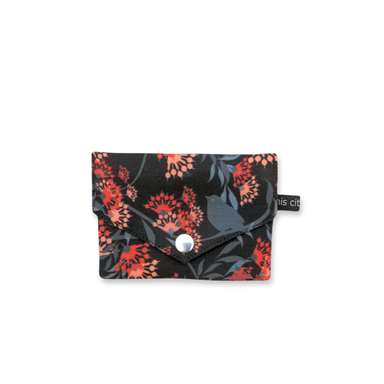 Kleine Geldbörse mit Reißverschluss Tasche Vogel/Blume sw