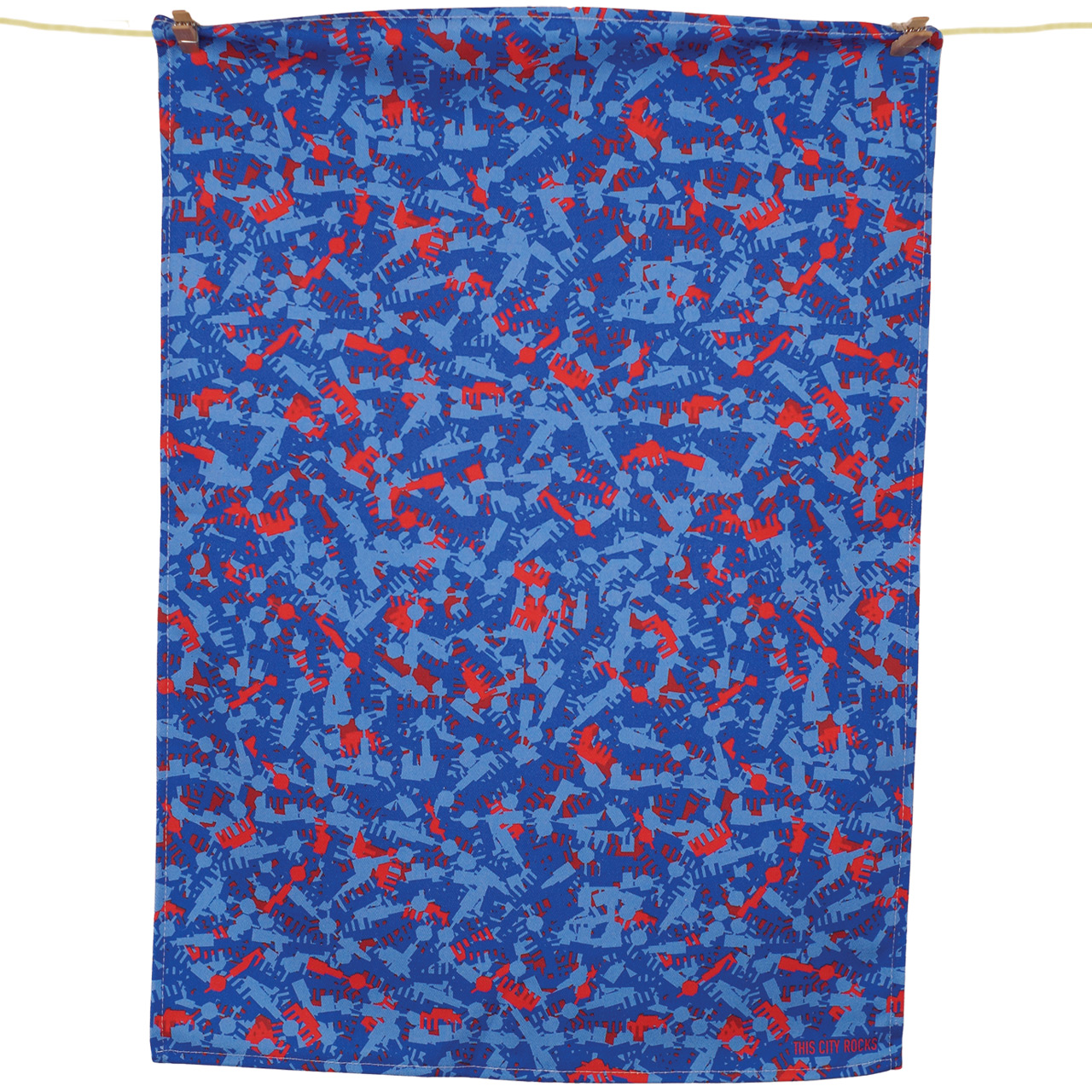 Berlin Geschirrtuch Camouflage rot/blau