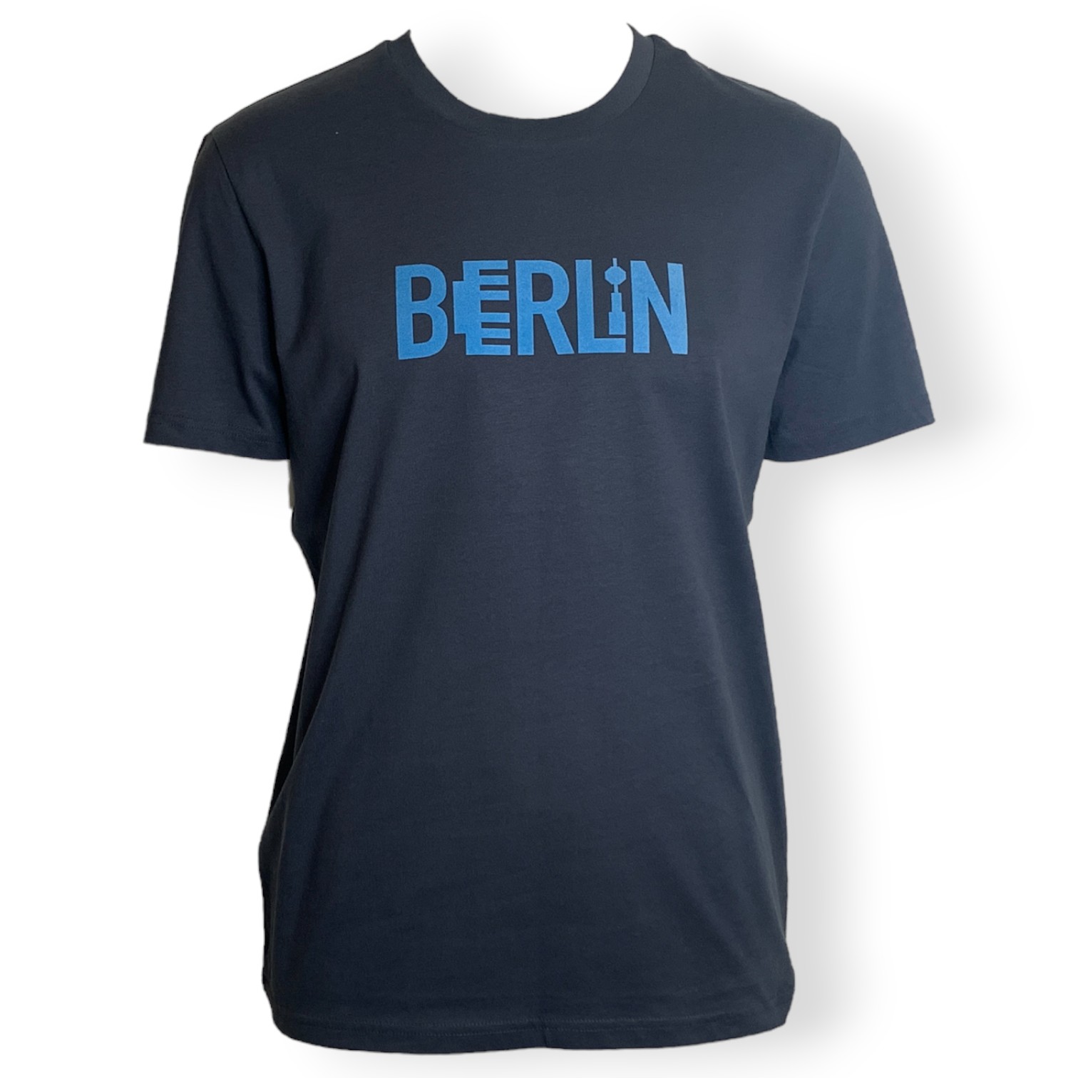 Berlin Design T-Shirt mit Schriftzug grau/blau