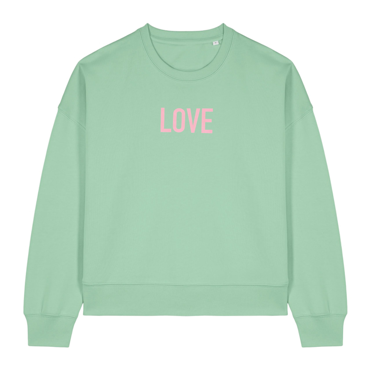 Sweatschirt Love Berlin mit Samtdruck jade/rosa