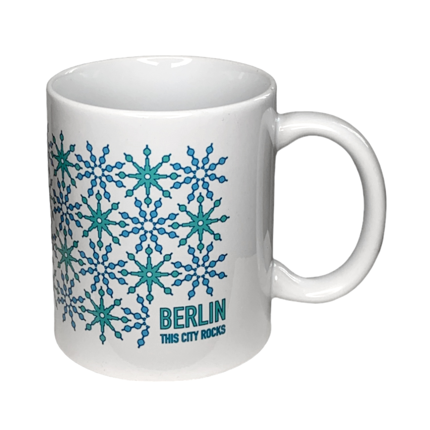  Berlin Tasse Fernsehturm "stars" blau-mint