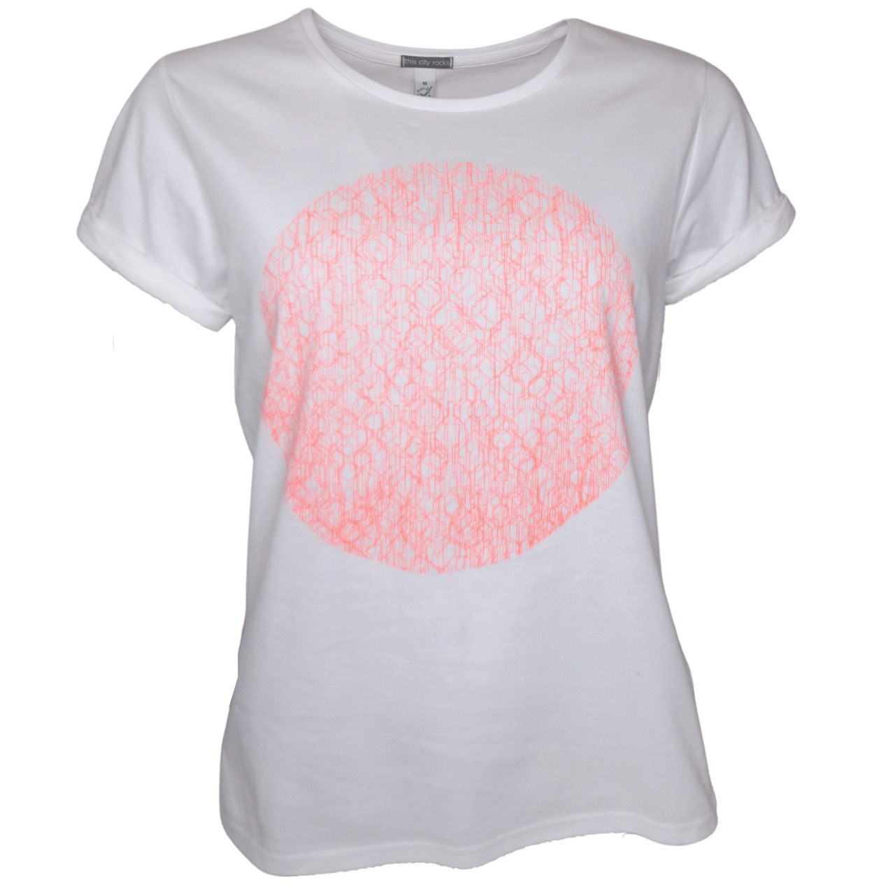 Berlin T-Shirt Kreis BW girls weiß/neonorange