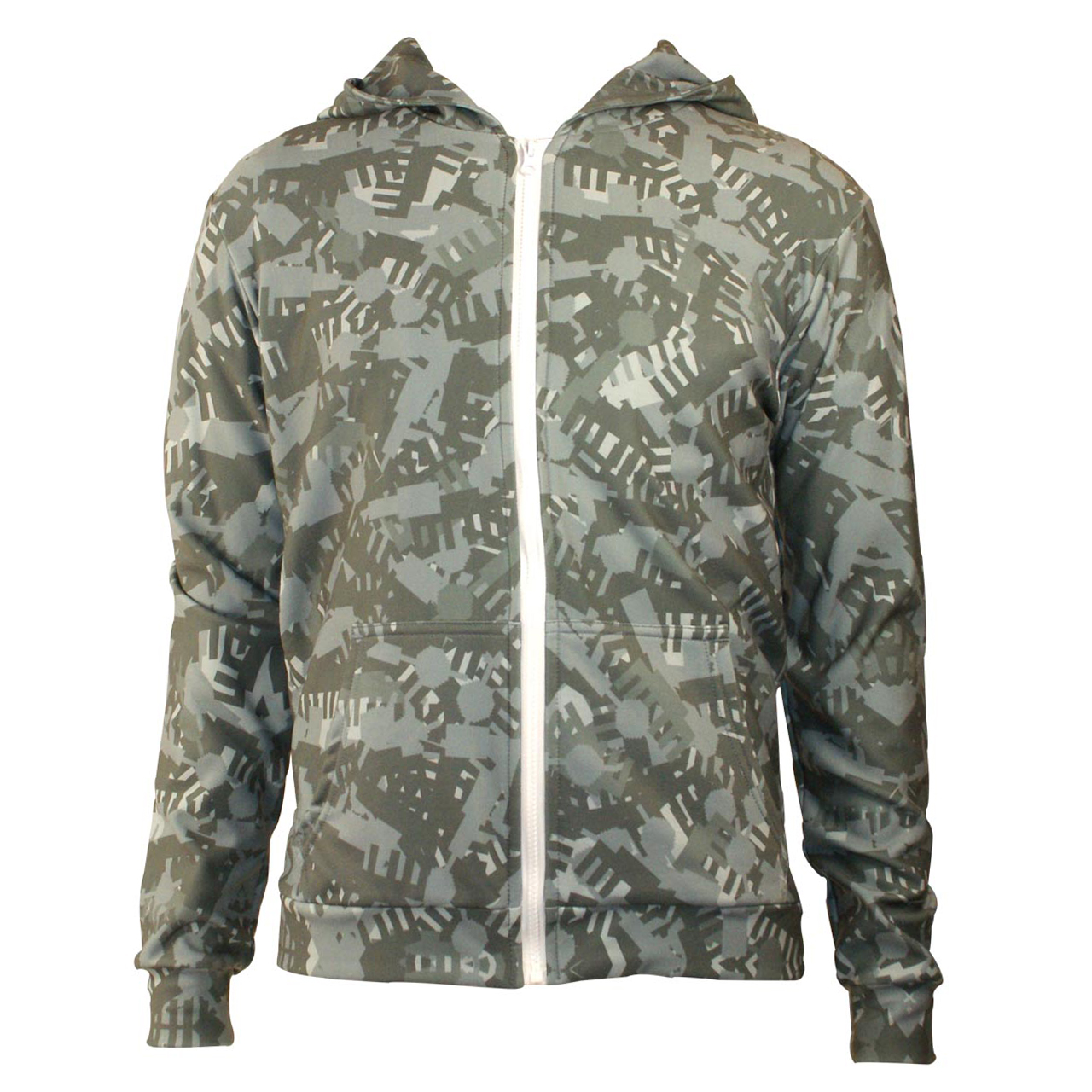 Sweatshirt Hoodie mit zipper Camouflage grau