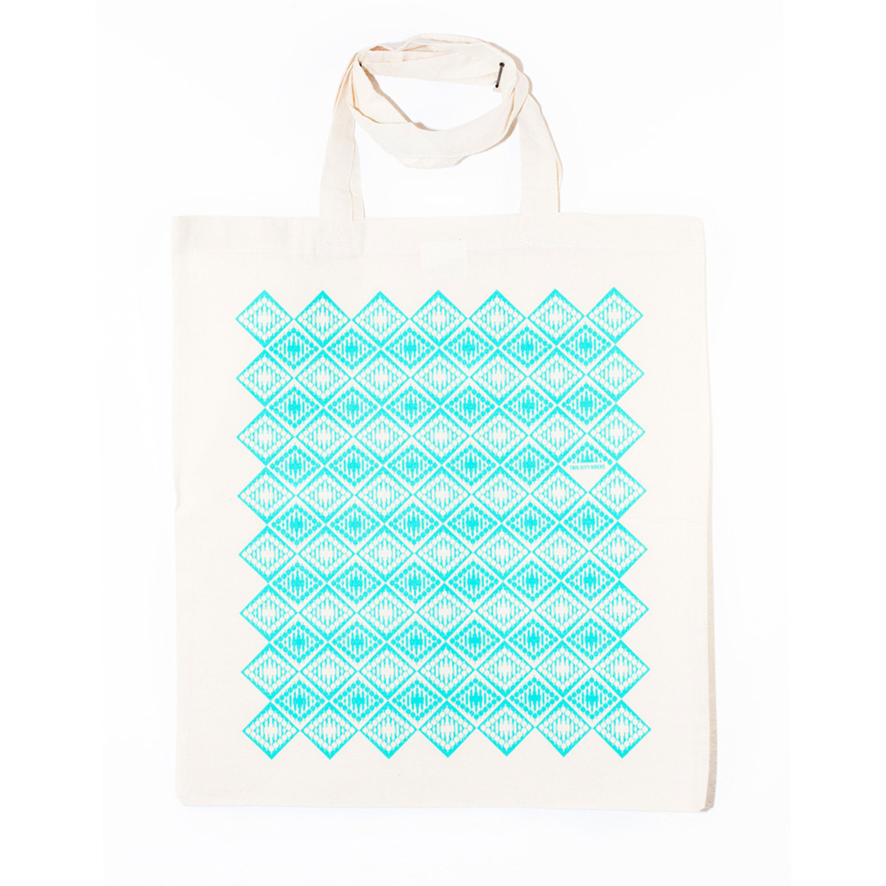 BW-Beutel / Tote Bag Fernsehturm natur/mint